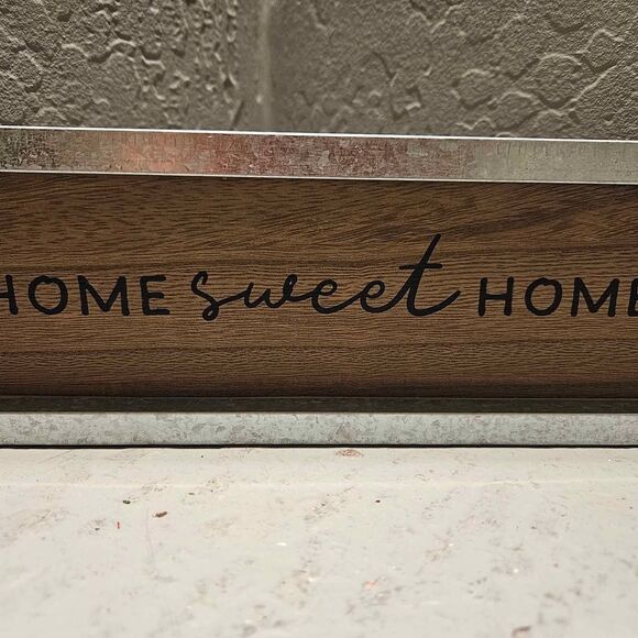 Home Sweet Home Galvanized Tin Sign 12"x4" - Picture 1 of 7